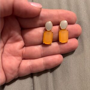 Chic Orange and White Earrings